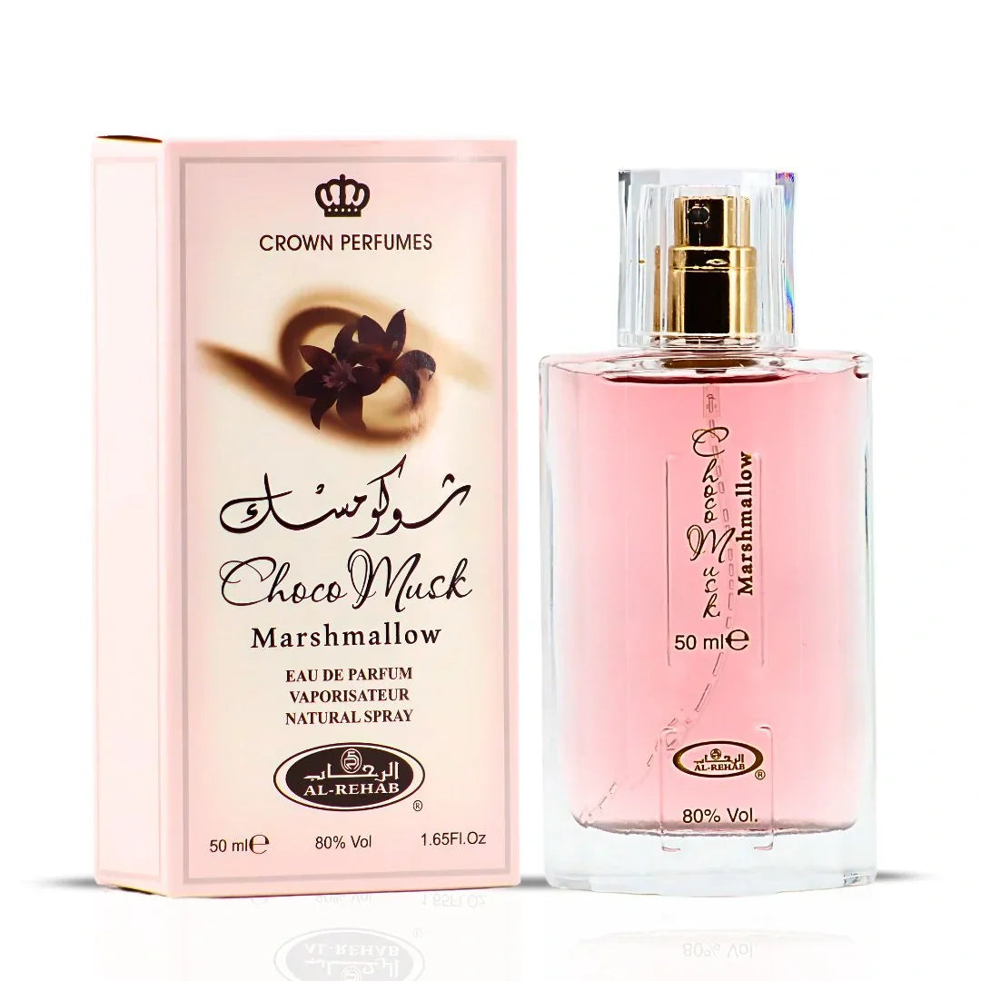 Al-Rehab Choco Musk Marshmallow Eau de Parfum Spray for Women, 1.65 Ounce