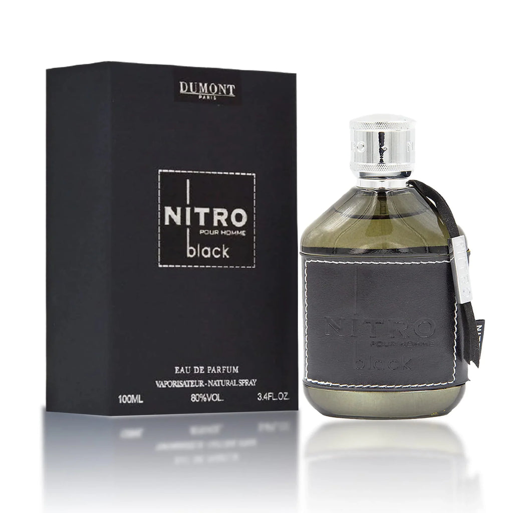 Dumont Nitro Black for Men Eau De Parfum Spray, 3.4 Ounce