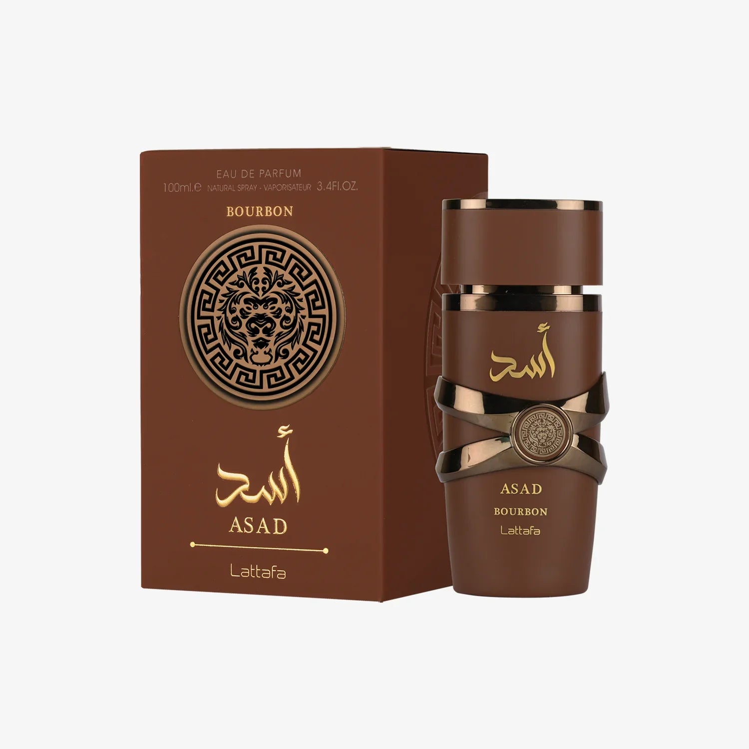 Lattafa Asad Bourbon for Unisex Eau de Parfum Spray, 3.4 Ounce