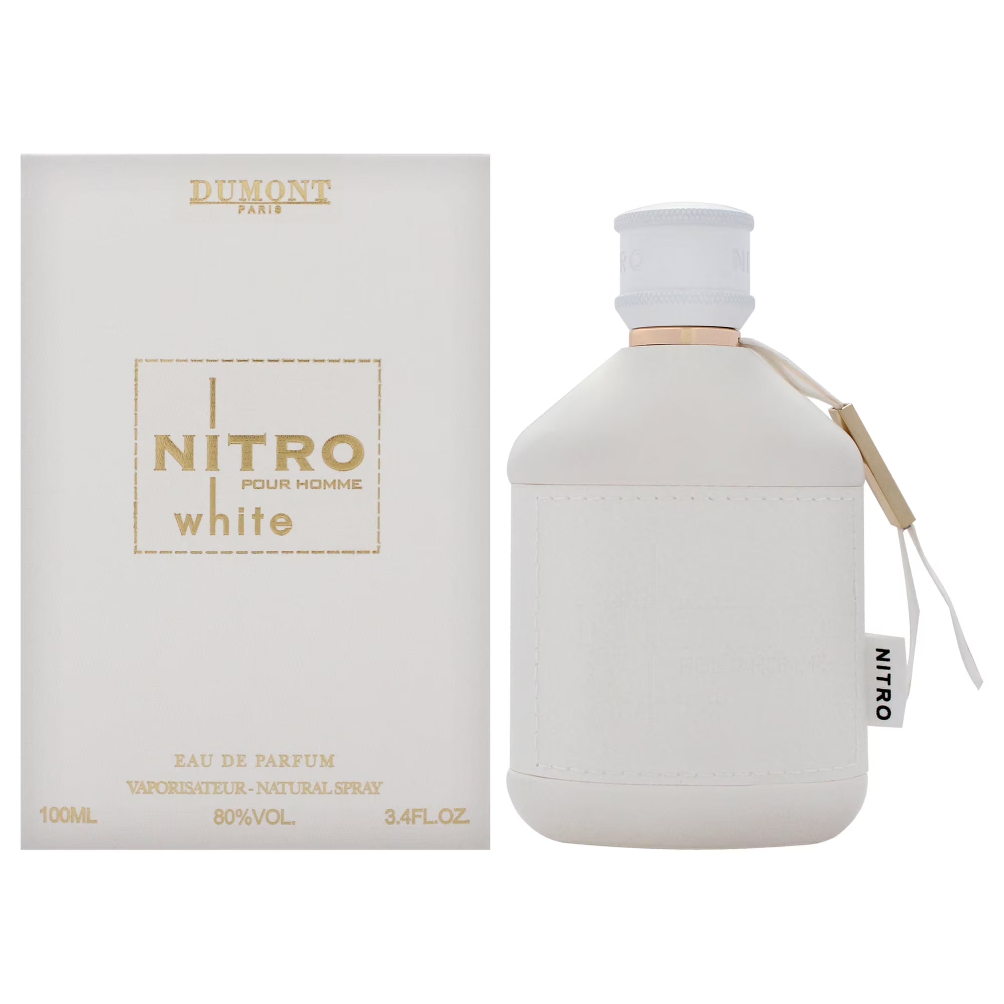 Dumont Nitro White for Men Eau De Parfum Spray, 3.4 Ounce